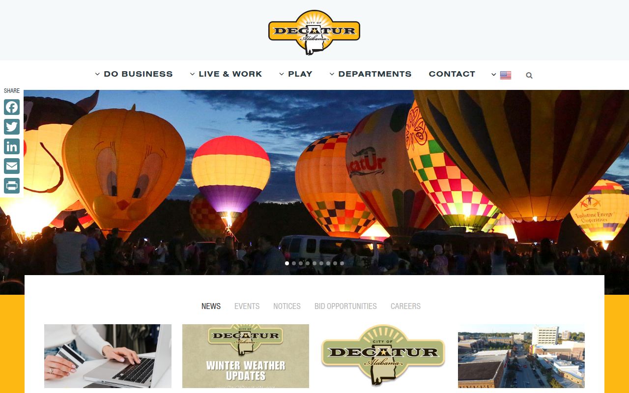 Decatur Alabama city government portal homepage