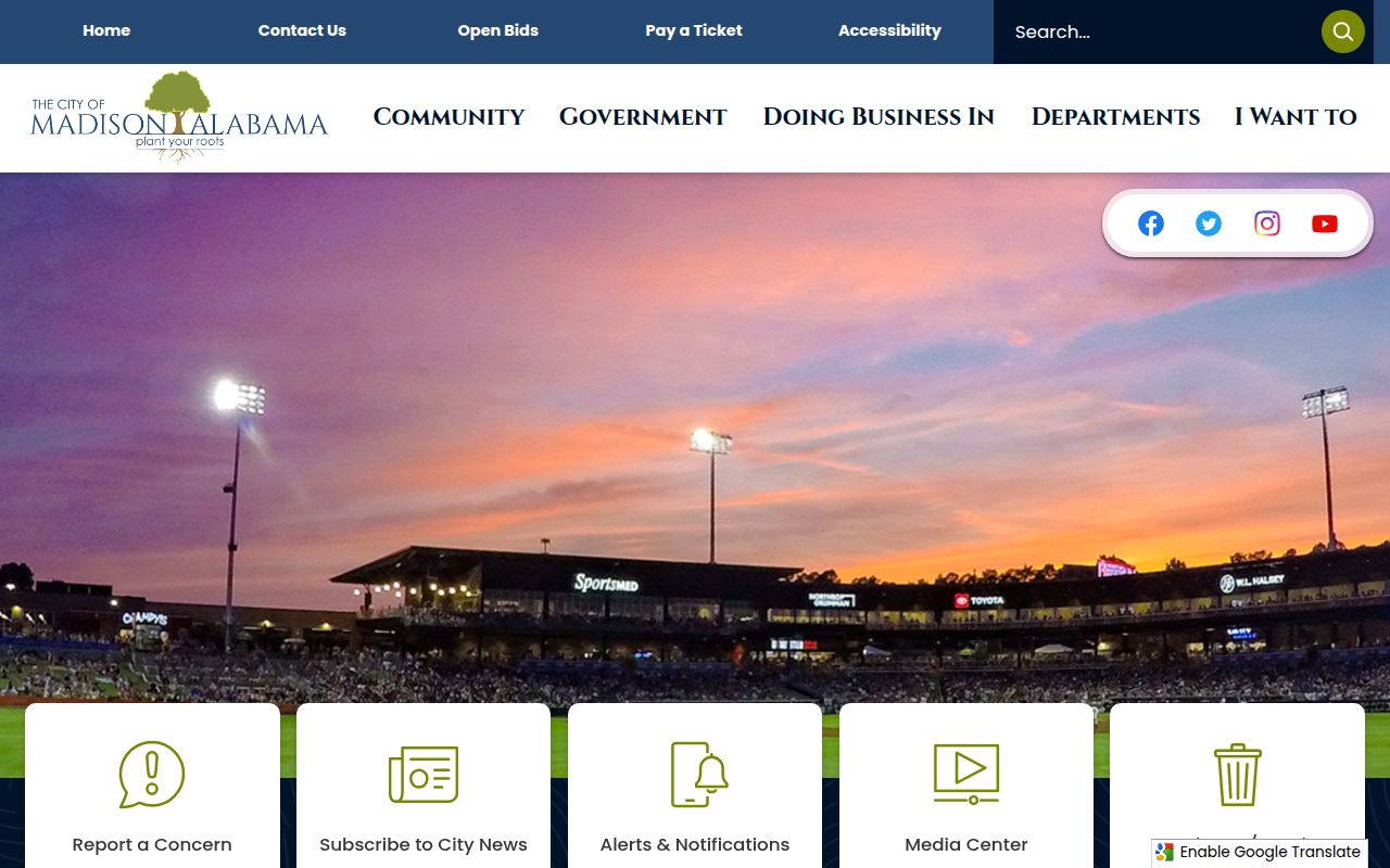 Madison Alabama city government portal homepage