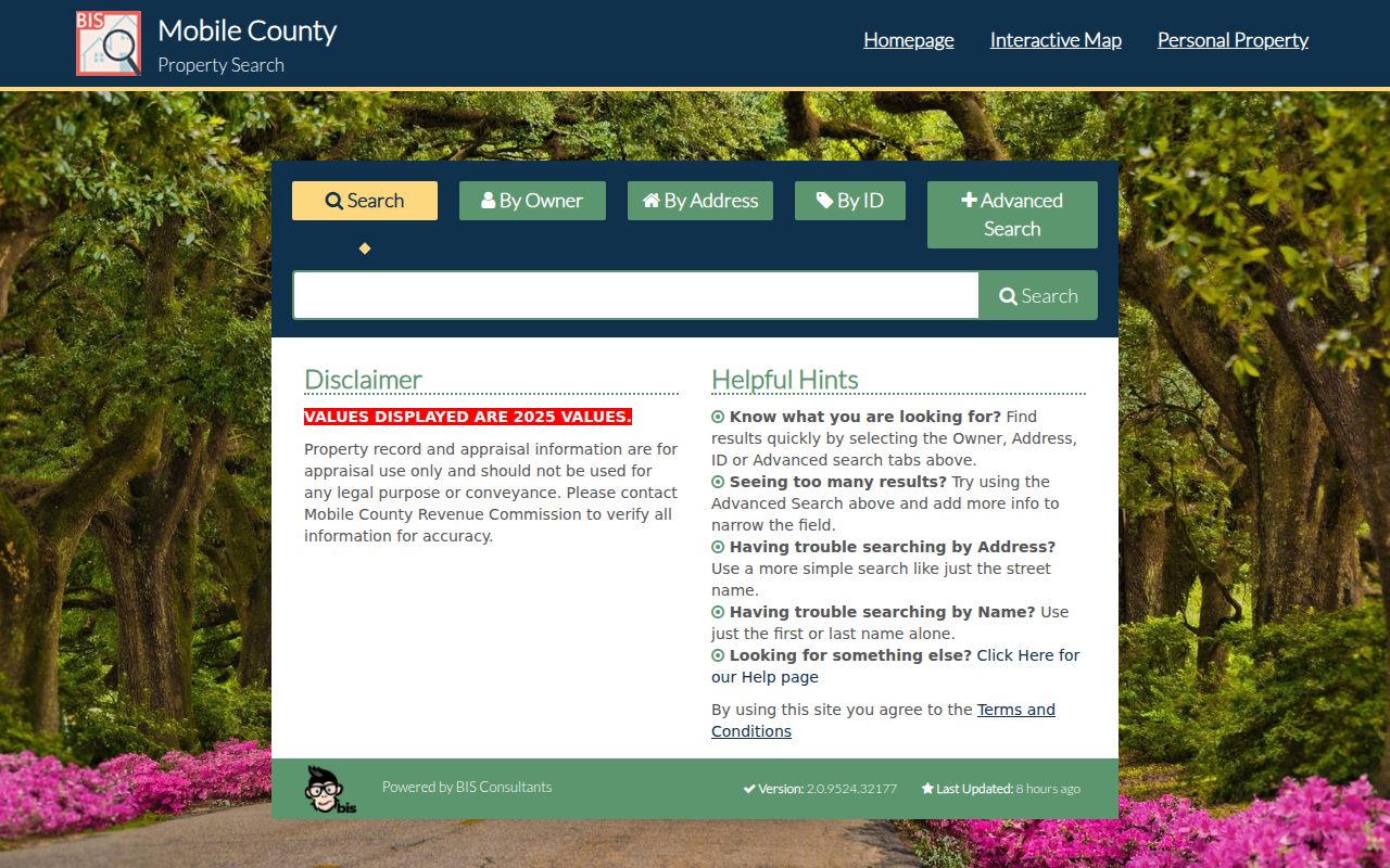 Mobile County property owner search database