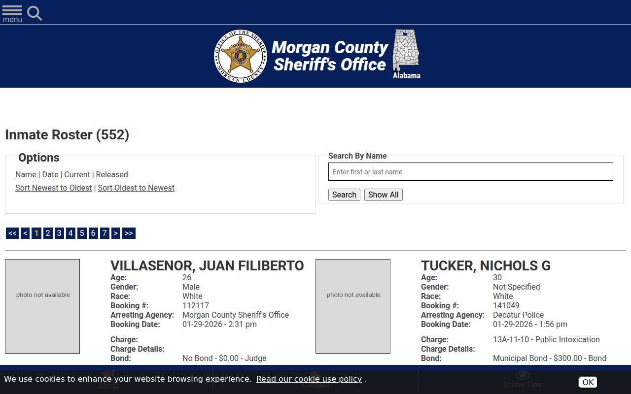 Morgan County Sheriff's Office inmate roster