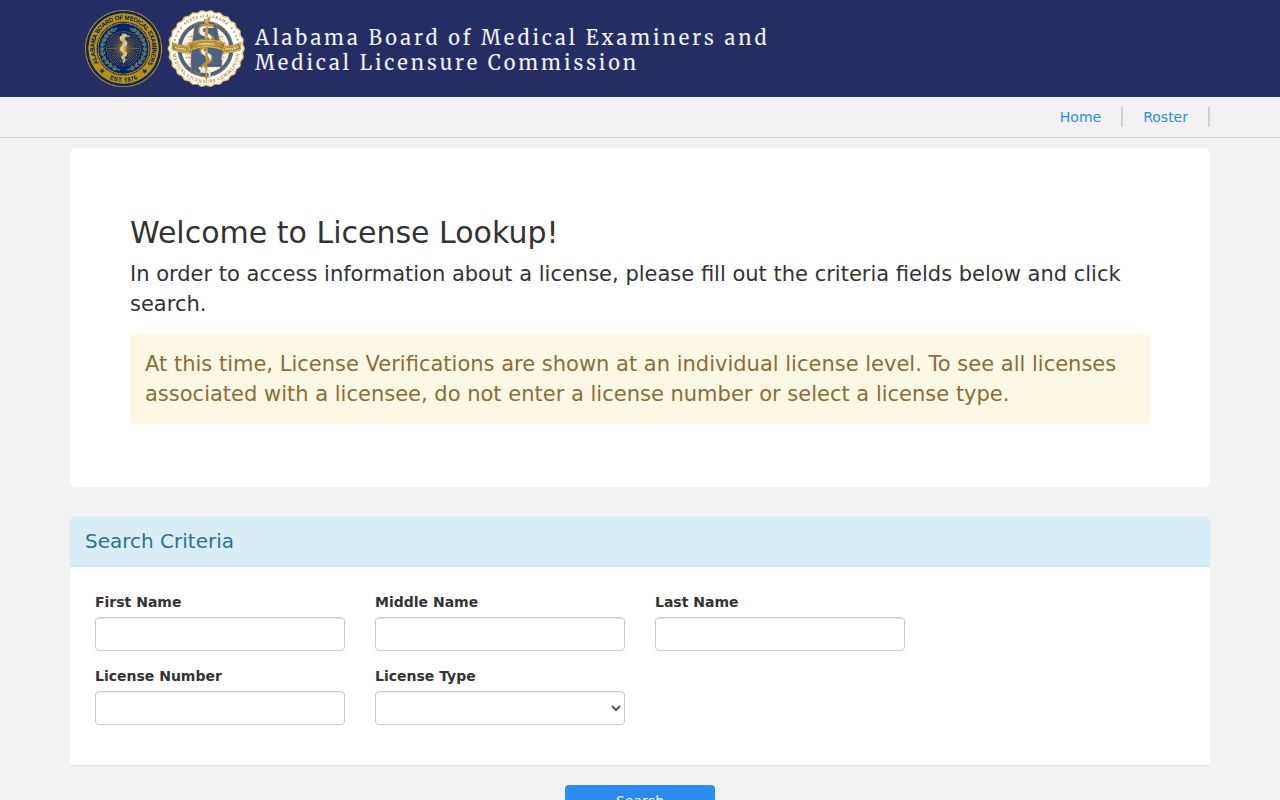 Alabama medical license verification search