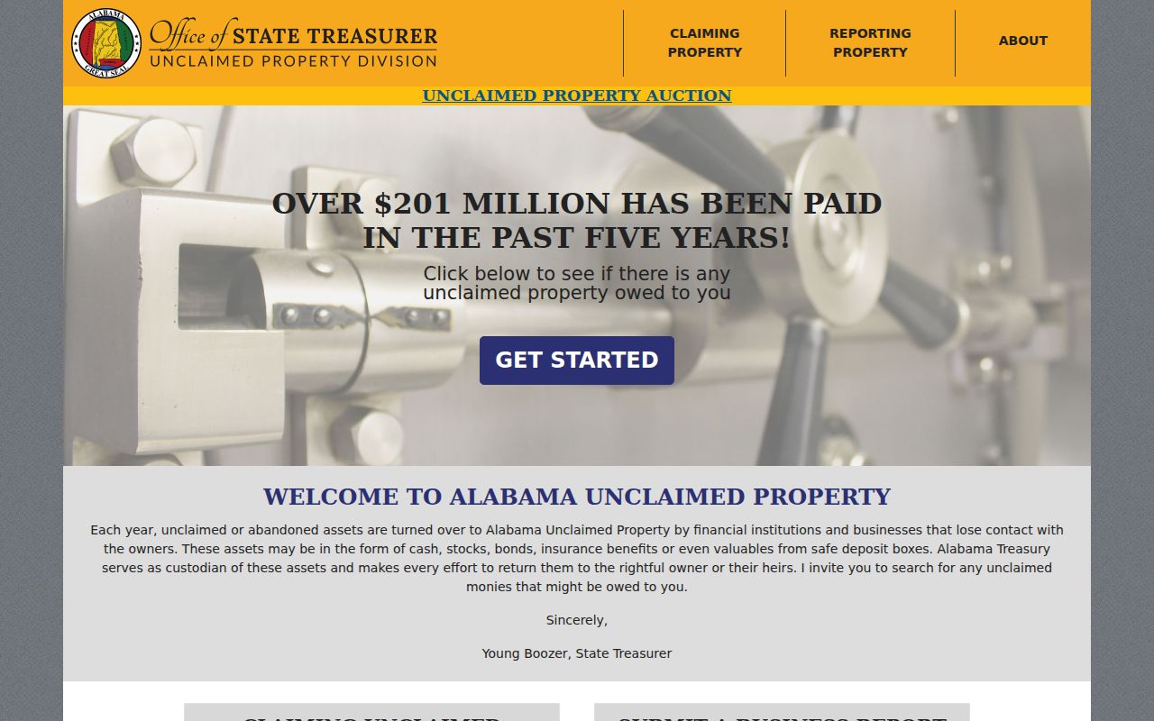 Alabama unclaimed property search